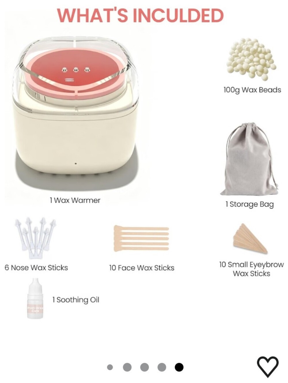 Mini Eyebrow Wax Kit, USB Heating, 26 Sticks, 100g Beads, Adapter - Picture 8 of 9